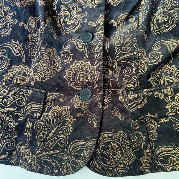 LAUREN RALPH LAUREN Women's Classic Velveteen Jacquard Fitted Blazer EUC Size 6 - Picture 4 of 11